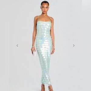 Retrofete Iridescent Eucalyptus Alana sequin Dress